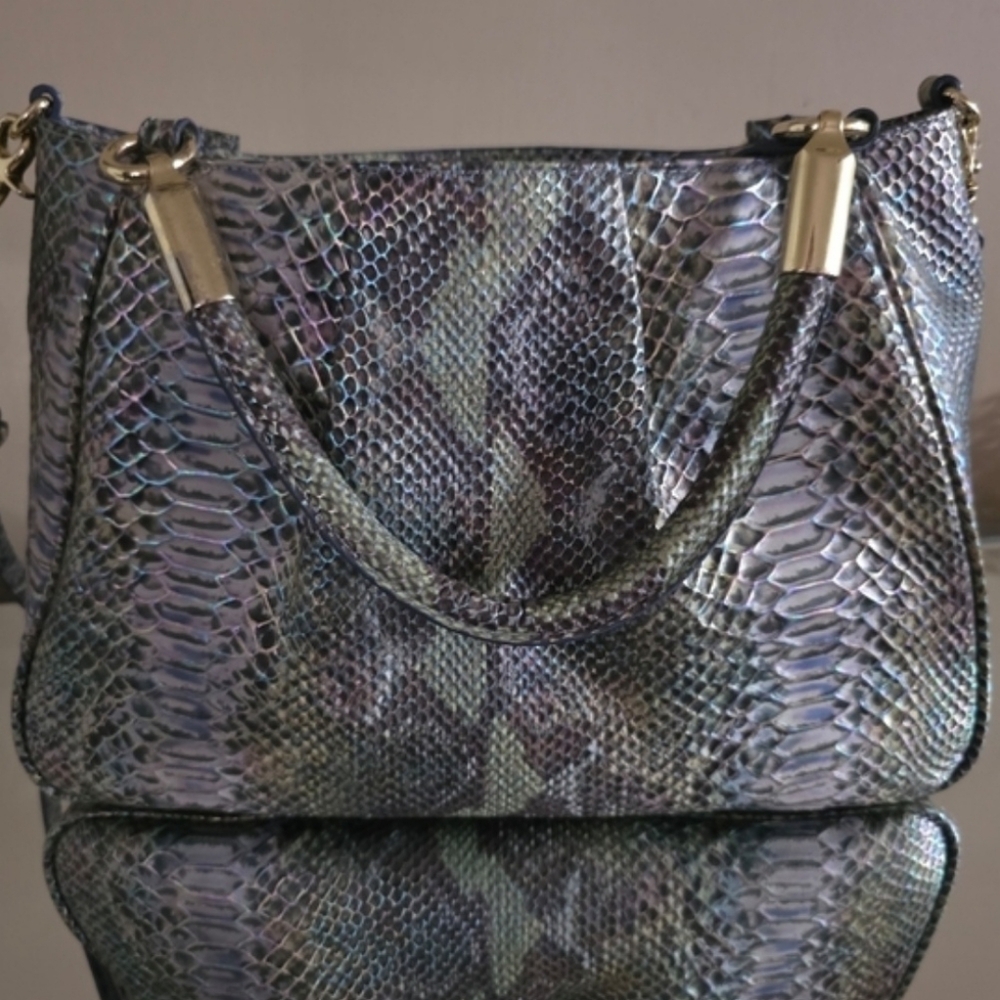 🐍BRAHMIN SEVILLE MOONSTONE SATCHEL EUC - Picture 8 of 11